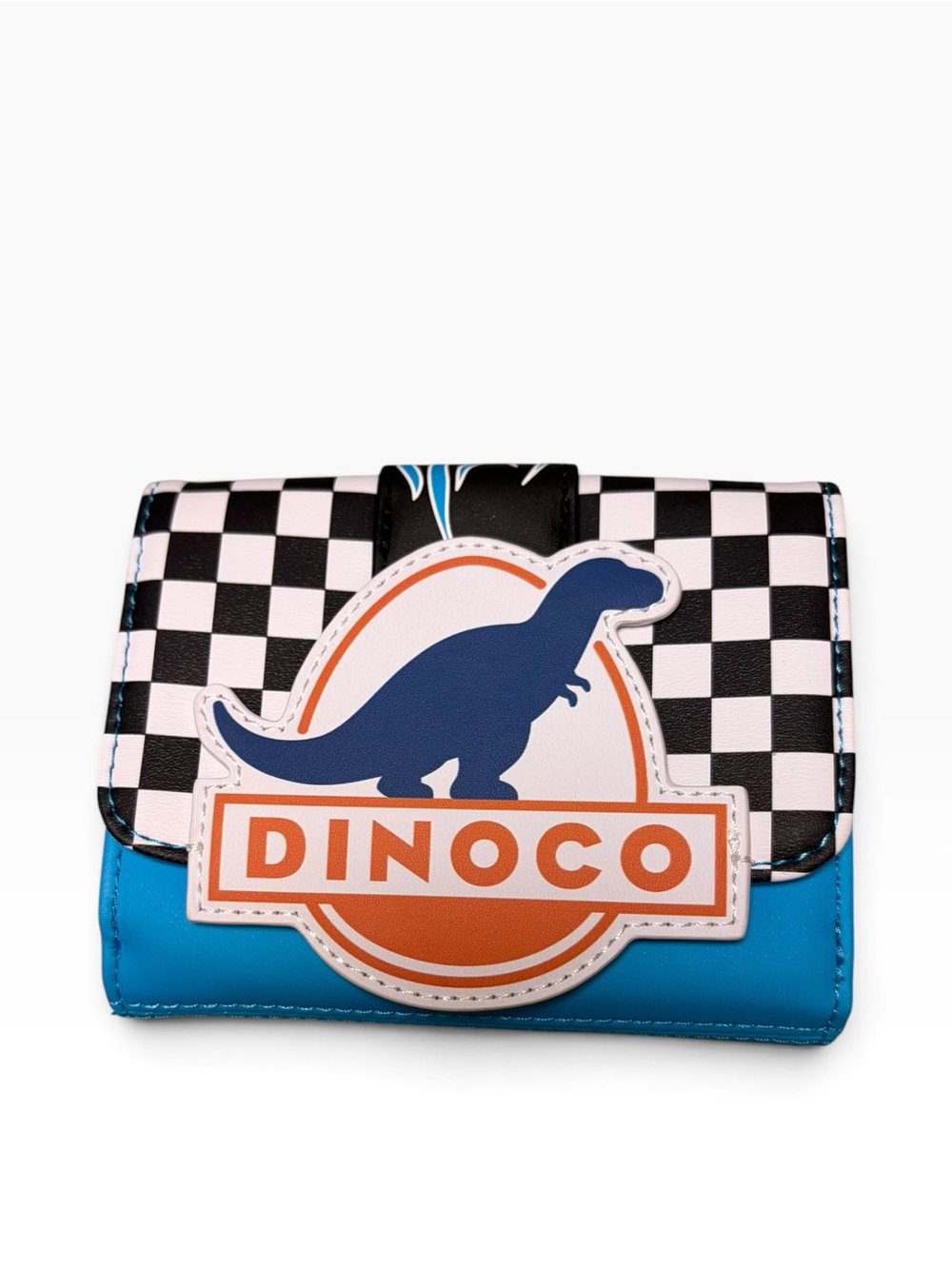 Loungefly Disney Cars Dinoco Snap Bifold Wallet with Checkered Flap